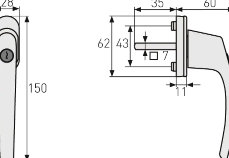 Abus raamkruk FG71 wit SKG**