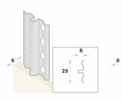 Geen Afreiprofiel aluzink staal 260 cm