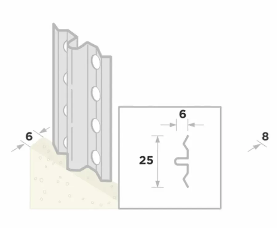 Geen Afreiprofiel aluzink staal 260 cm