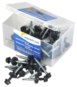 Aquaplan Aqua-pan schroef met dichtingsring antraciet 35 mm 40 stuks