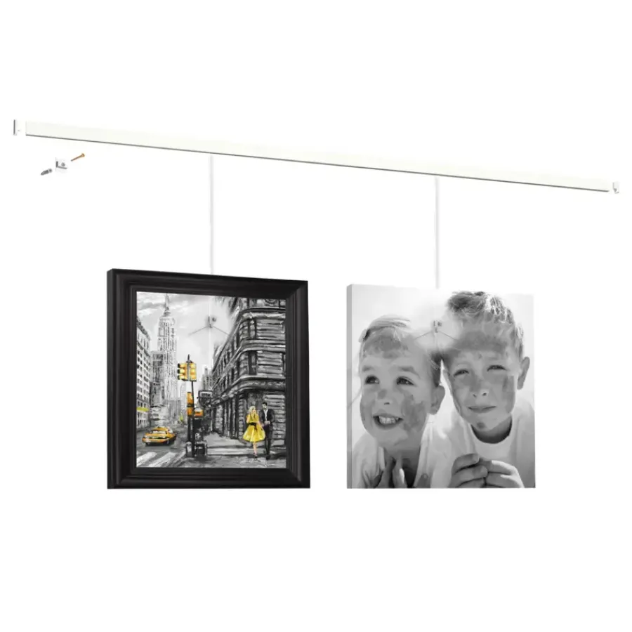 Artiteq Click Rail schilderij ophangsysteem compleet 6 meter wit RAL 9016 overschilderbaar New