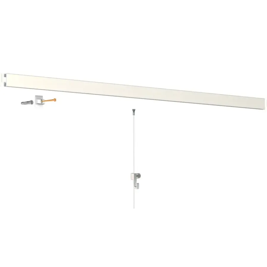 Artiteq Click Rail schilderij ophangsysteem compleet 6 meter créme-wit RAL 9010 Hot