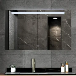 Atlantic badkamerspiegel Delon met verlichting rechthoek 60 x 100 cm chroom