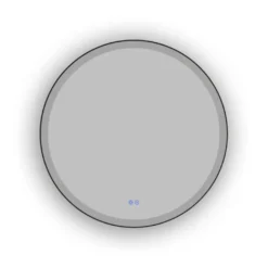 Atlantic badkamerspiegel Janessa met verlichting rond ø 80 cm chroom - met zwarte aluminium rand