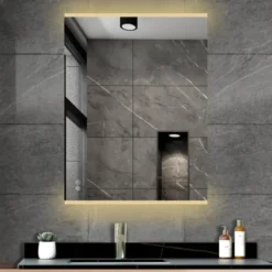 Atlantic badkamerspiegel Taylan met verlichting rechthoek 60 x 80 cm chroom