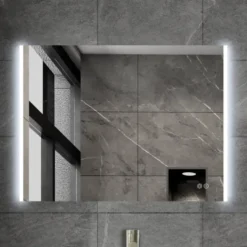 Atlantic badkamerspiegel Taylan met verlichting rechthoek 60 x 80 cm chroom
