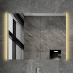 Atlantic badkamerspiegel Taylan met verlichting rechthoek 60 x 80 cm chroom