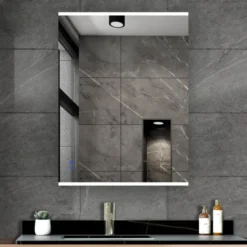 Atlantic badkamerspiegel Taylan met verlichting rechthoek 60 x 80 cm chroom