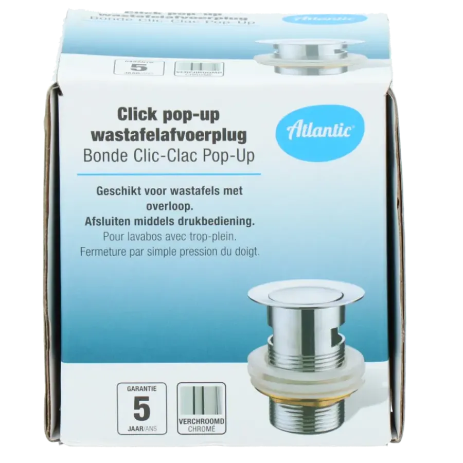Atlantic Click pop-up wastafelafvoerplug Chroom Online