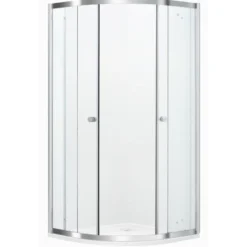 Atlantic douchecabine Silas met schuifdeur zilver kwartrond 90 x 90 cm