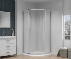Atlantic douchecabine Silas met schuifdeur zilver kwartrond 90 x 90 cm