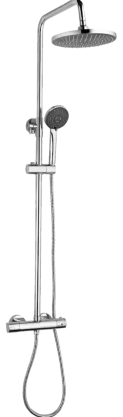 Atlantic regendoucheset Asher met handdouche 3 standen en thermostaatkraan chroom - hartafstand kraan 12 cm