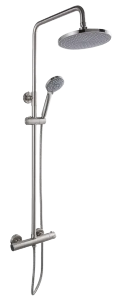 Atlantic regendoucheset Asher met handdouche 3 standen en thermostaatkraan RVS - hartafstand kraan 15 cm