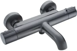 Atlantic thermostatische badkraan Colin gun metal 15 cm