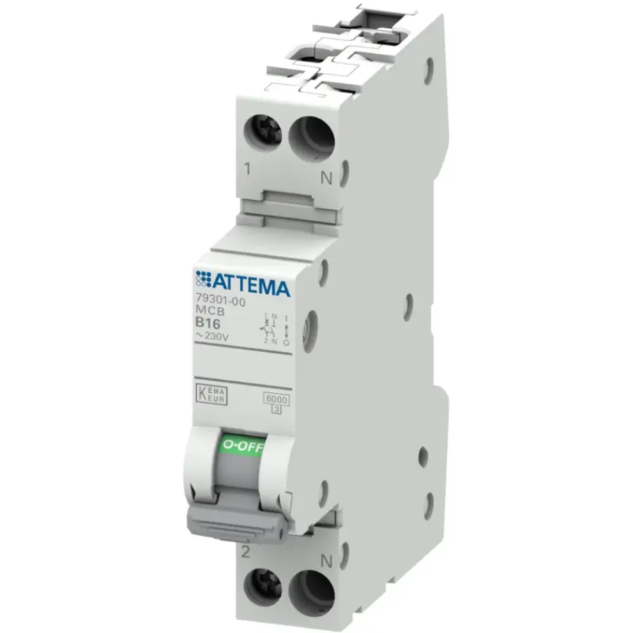 Attema Installatieautomaat 1P+N 16A B-kar AT90200 Discount