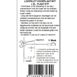 ATZ Insteekslot loopslot met witte voorplaat Doorn 50mm New