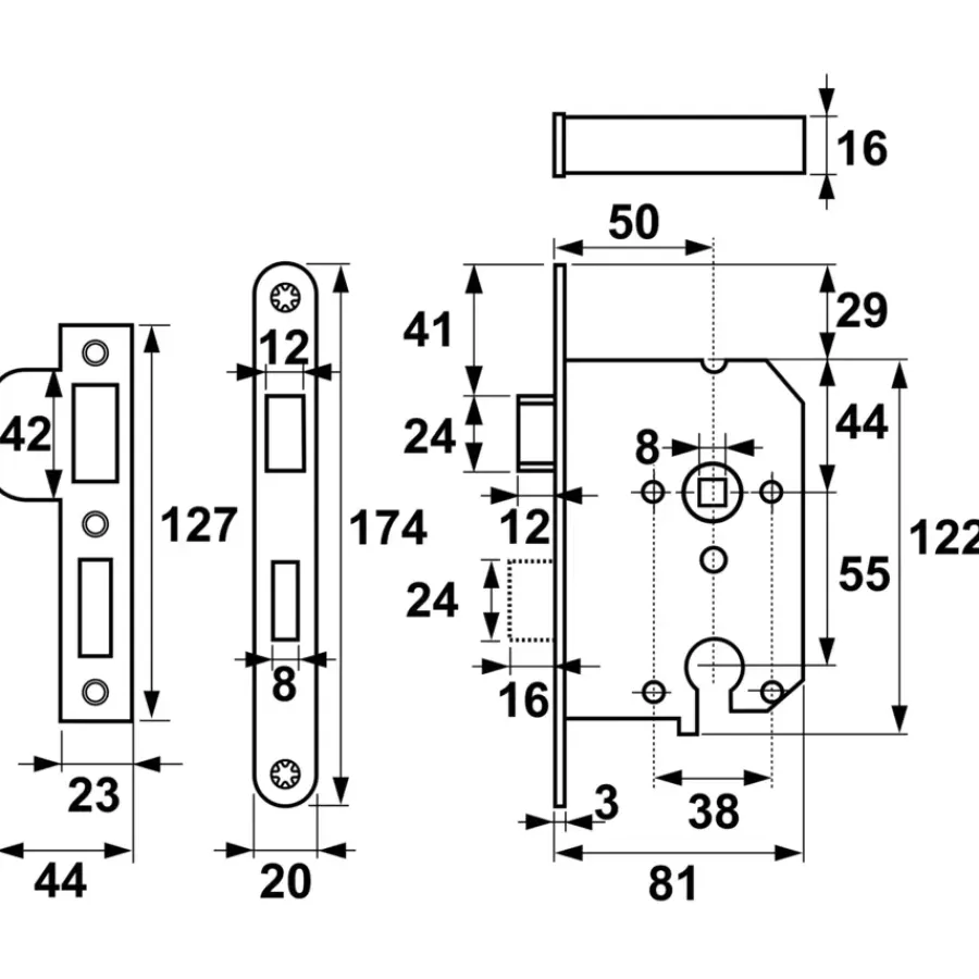 AXA cilinderslot 7145 dag- en nachtslot pc55 zwart Hot