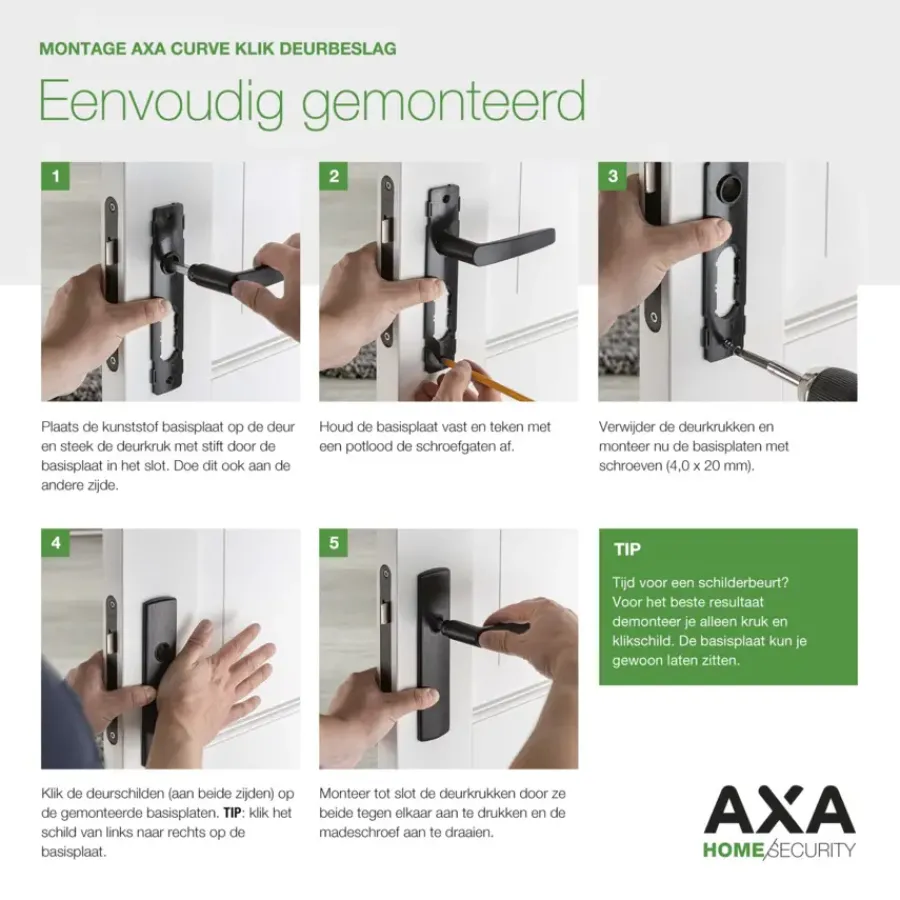 AXA deurkrukset Curve Blok brons blindschild Best