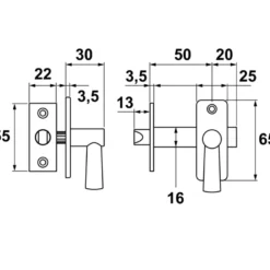 AXA inboorgrendel doornmaat 50mm zwart incl sluitplaat