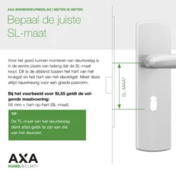 AXA loopslot dm50 met witte voorplaat en kruk op schild New