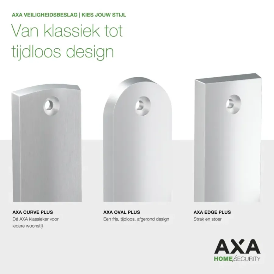 AXA veiligheidsbeslag Edge voordeur aluminium langschild met SKG 3-sterren 72 mm Clearance