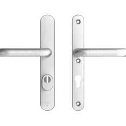 AXA veiligheidsbeslag Oval achterdeur aluminium smal schild met SKG 3-sterren 72 mm Best