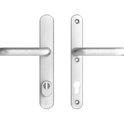 AXA veiligheidsbeslag Oval achterdeur aluminium smal schild met SKG 3-sterren 92 mm Hot