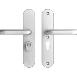 AXA veiligheidsbeslag Oval achterdeur aluminium langschild met SKG 3-sterren 55 mm