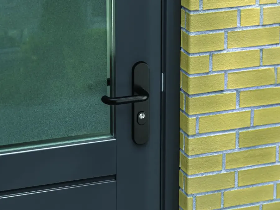AXA veiligheidsbeslag Oval achterdeur zwart langschild met SKG 3-sterren 92 mm Best