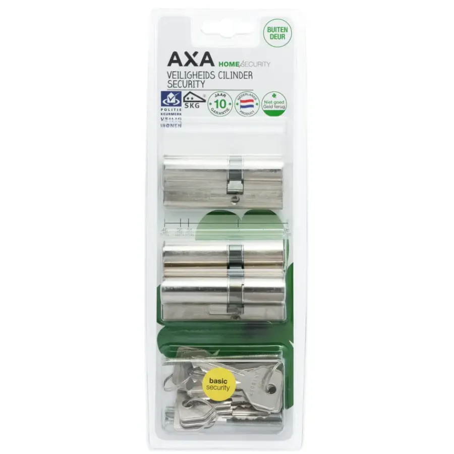 AXA veiligheidscilinder security 30-45mm SKG** gelijksluitend 3 stuks Clearance