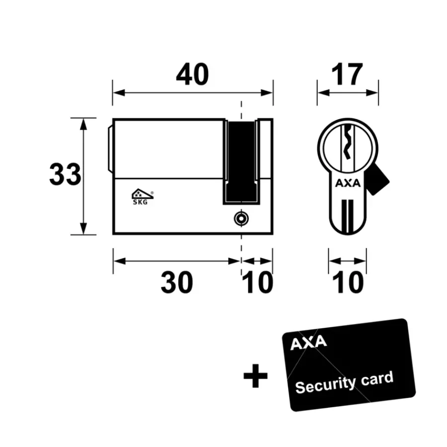 AXA veiligheidscilinder xtreme enkel 30-10mm SKG*** Hot