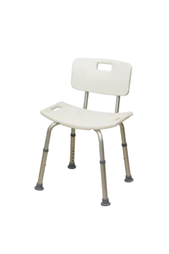 Basic douchestoel met rugleuning zitting 51x31 cm H= 38-55 cm 100 kg