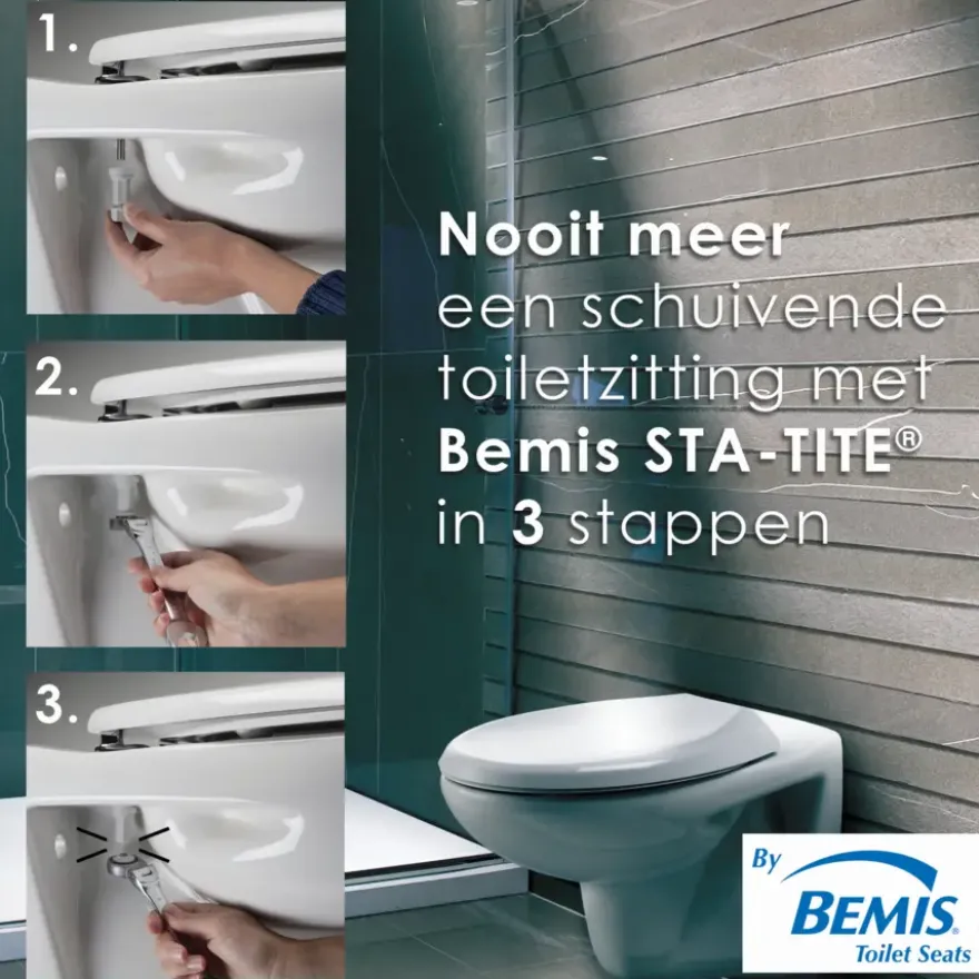 Bemis Chicago WC-bril hout wit