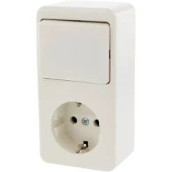 Berker Opbouw Enkel Geaard Stopcontact met Schakelaar Wit Sale