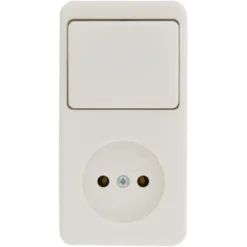 Berker Opbouw Enkel Stopcontact met Schakelaar Wit Outlet