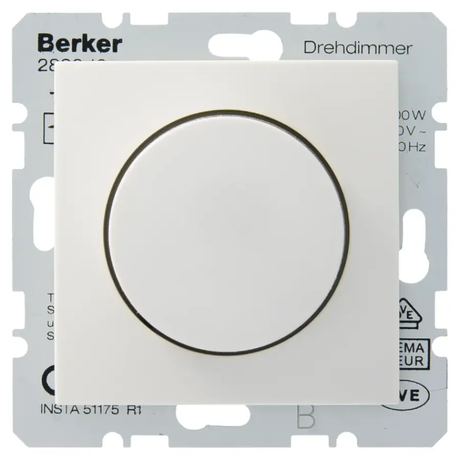 Berker S.1 Centraalplaat met Dimmerknop Wit Best
