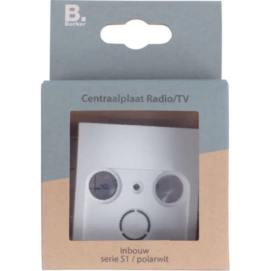 Berker S1 Centraalplaat Radio/TV Wit Hot