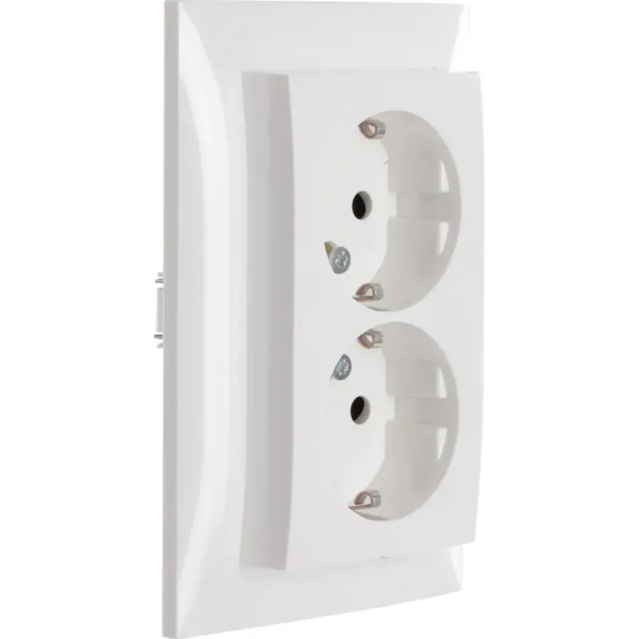 Berker S.1 Dubbel Geaard Stopcontact Wit Hot