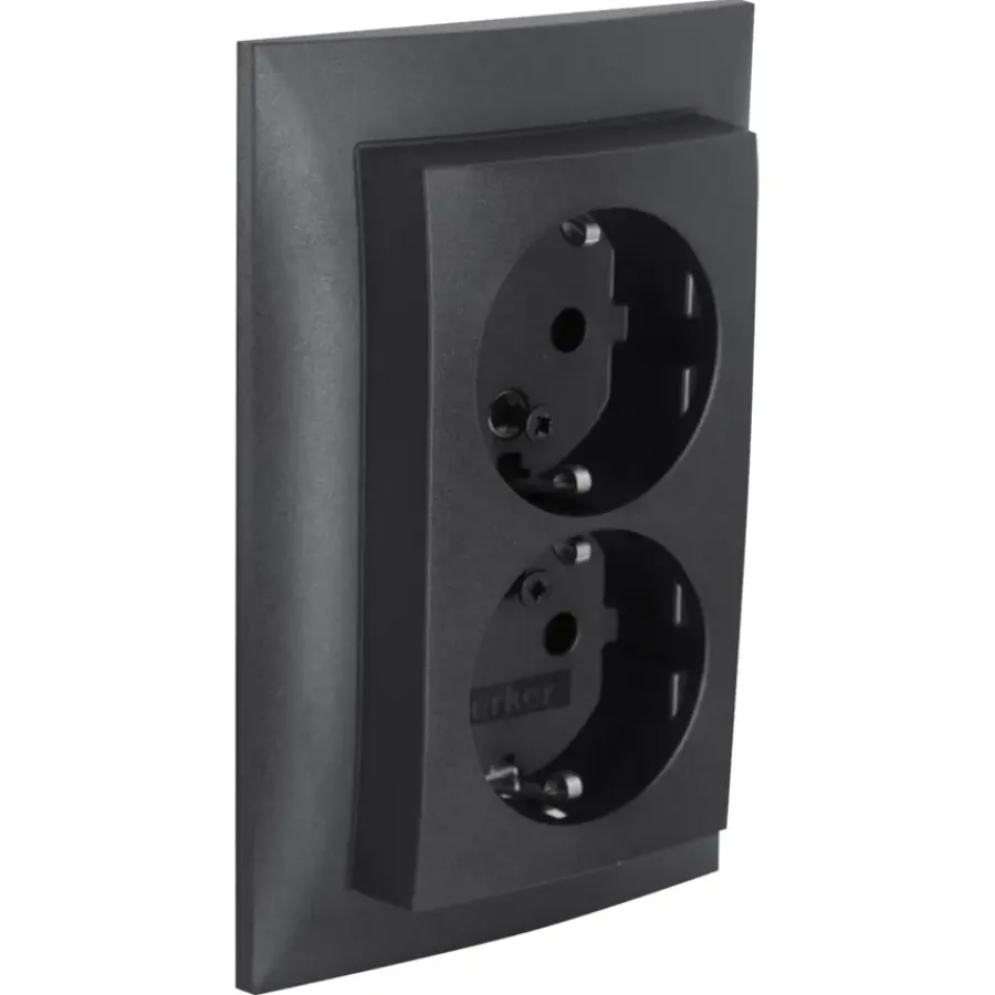 Berker S.1 Dubbel Geaard Stopcontact antraciet Discount