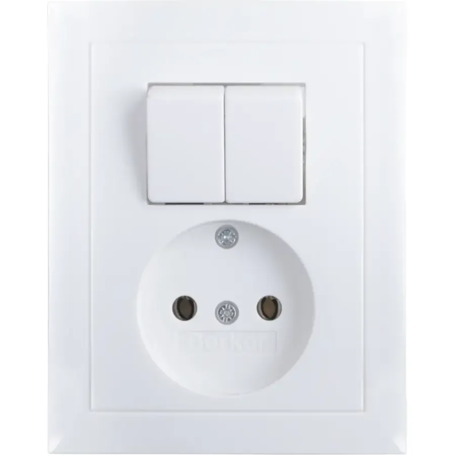 Berker S.1 stopcontact met serieschakelaar wit Sale