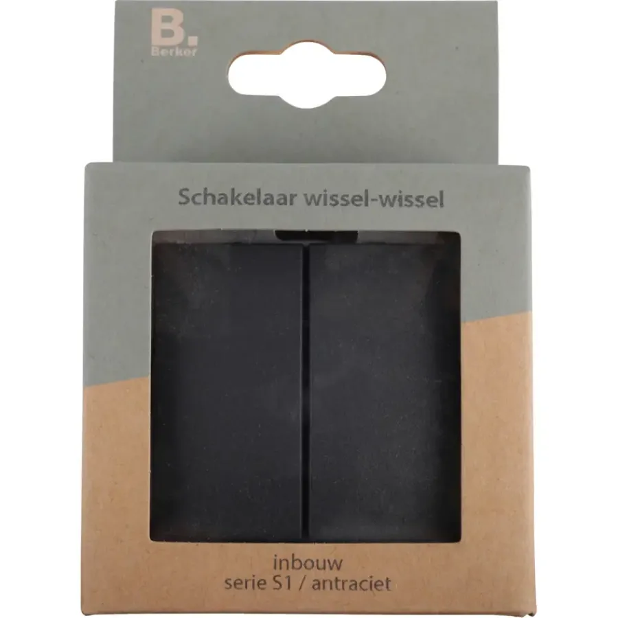 Berker S.1 wissel-wisselschakelaar antraciet