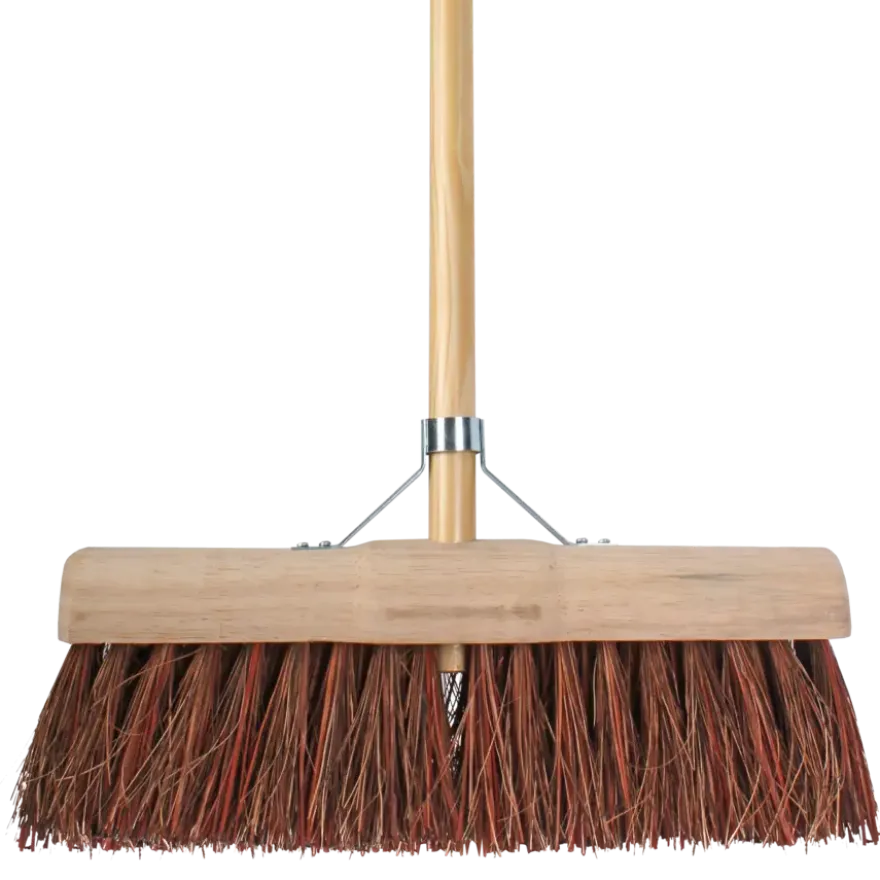 Bezem natuurvezel 45 cm met steel 160 cm