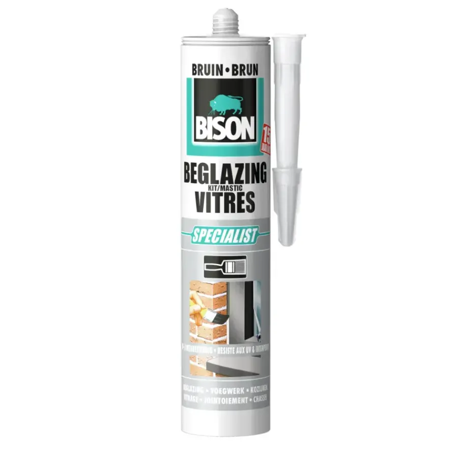 Bison beglazingskit bruin koker 290 ml New