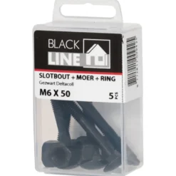 Blackline slotbout incl. moer en ring M6x50 5 stuks