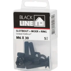 Blackline slotbout incl. moer en ring M6x30 5 stuks