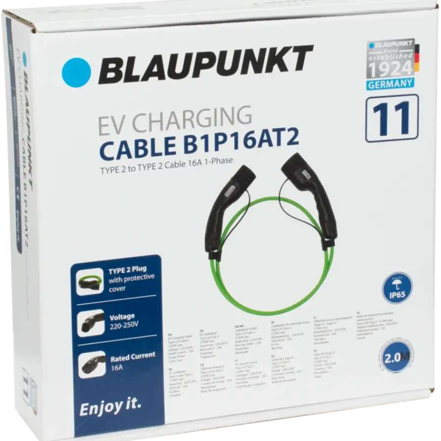 Blaupunkt Electric Verhicle 3 Fase laadkabel 16Ah capaciteit New