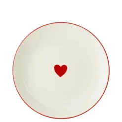 Bord hart rood - h1,5xd20,5cm