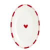 Bord ovaal rood - l41,5xb27,5xh3cm