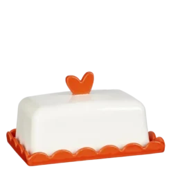 Botervloot hart rood - l15,5xb10,5xh9cm