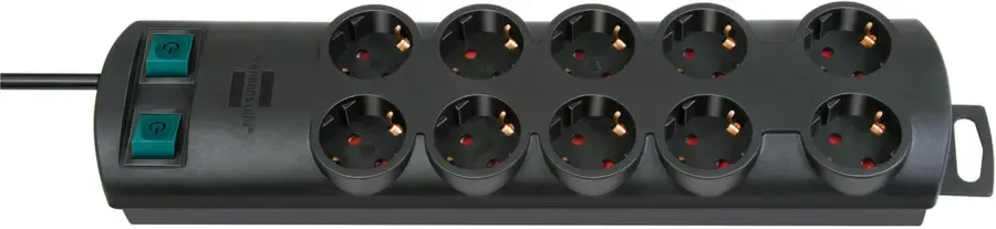 Brennenstuhl stekkerdoos 10-voudig zwart 2 Meter Discount